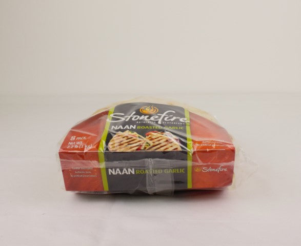 Stonefire Naan Bread Garlic 8 Count Packs - 6 Per Case.