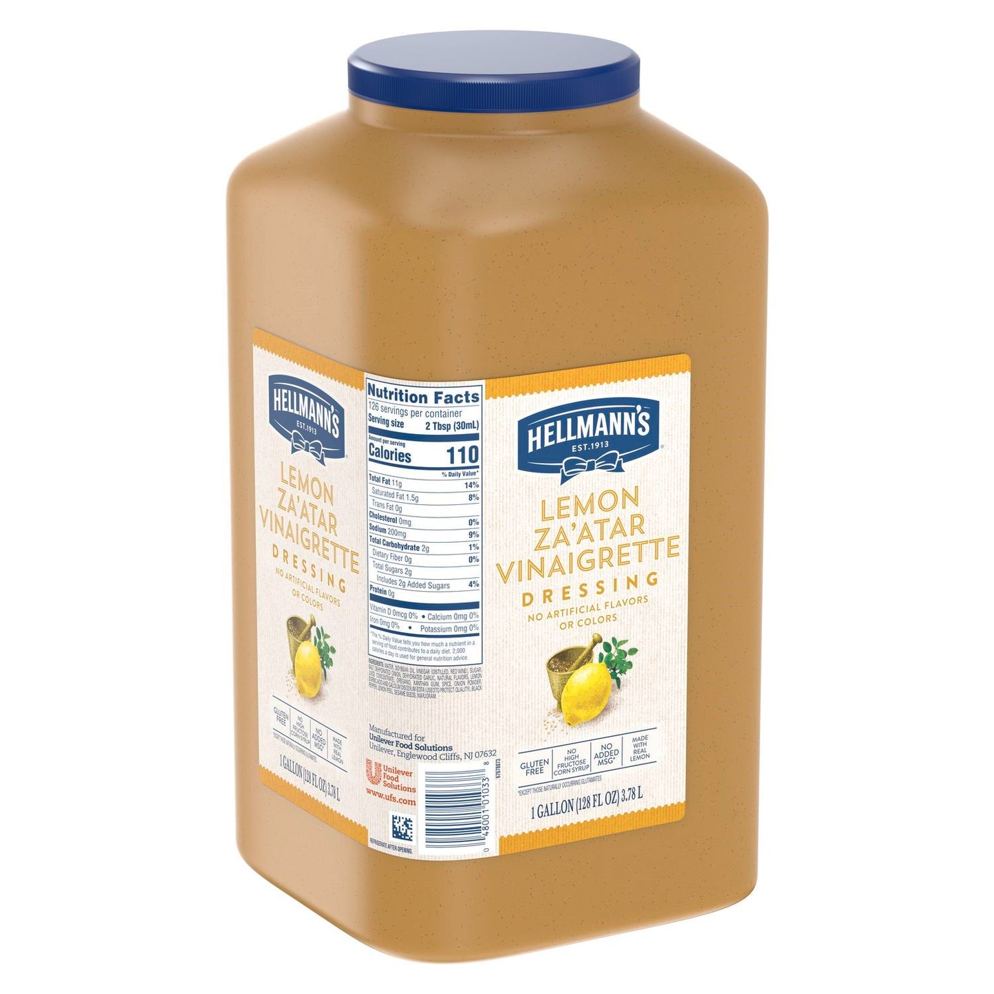 Hellmann's Classics Salad Dressing Jug Lemonzaatar 1 Gallon - 4 Per Case.