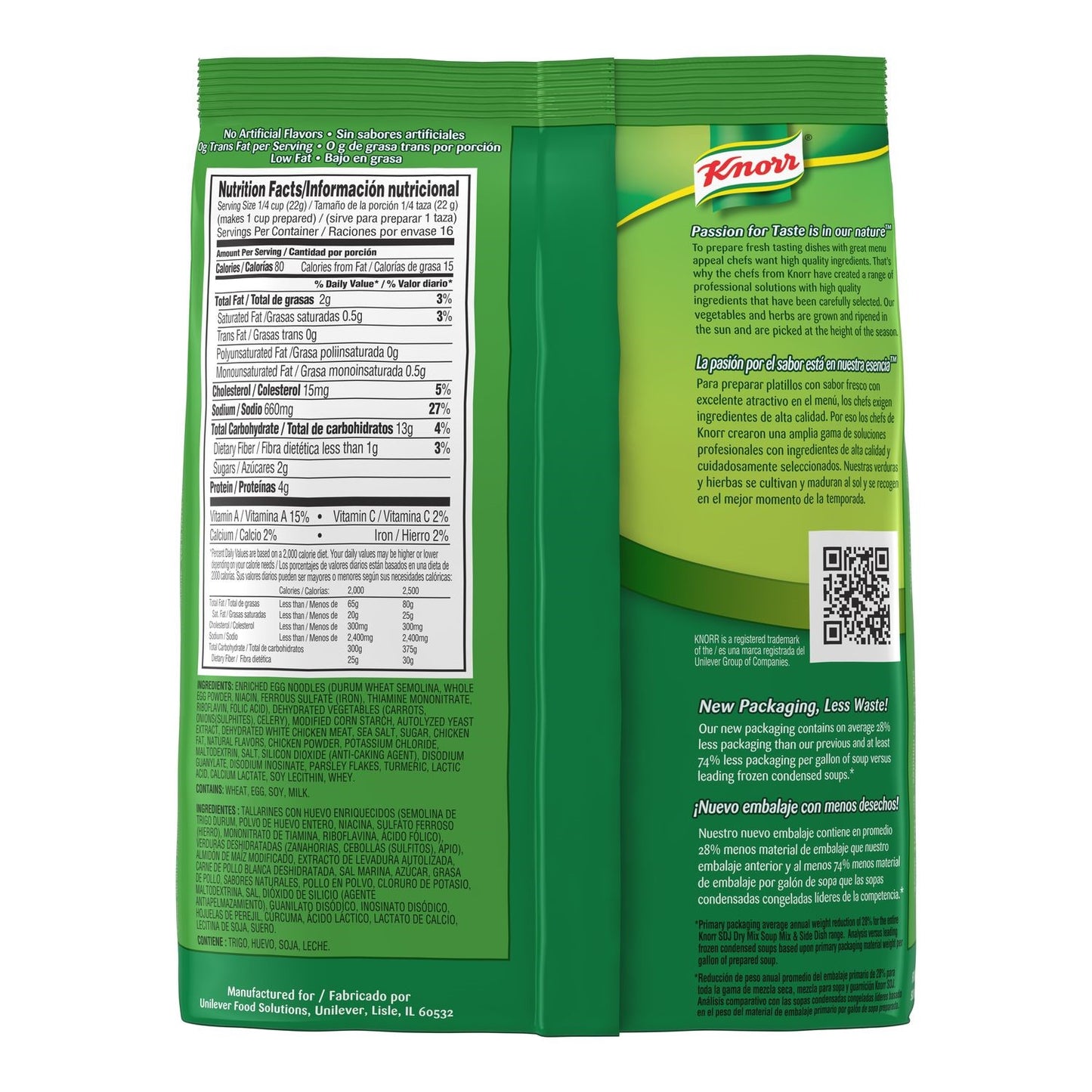 Knorr Soup Du Jour Soups Chicken Noodle 13.3 Ounce Size - 4 Per Case.