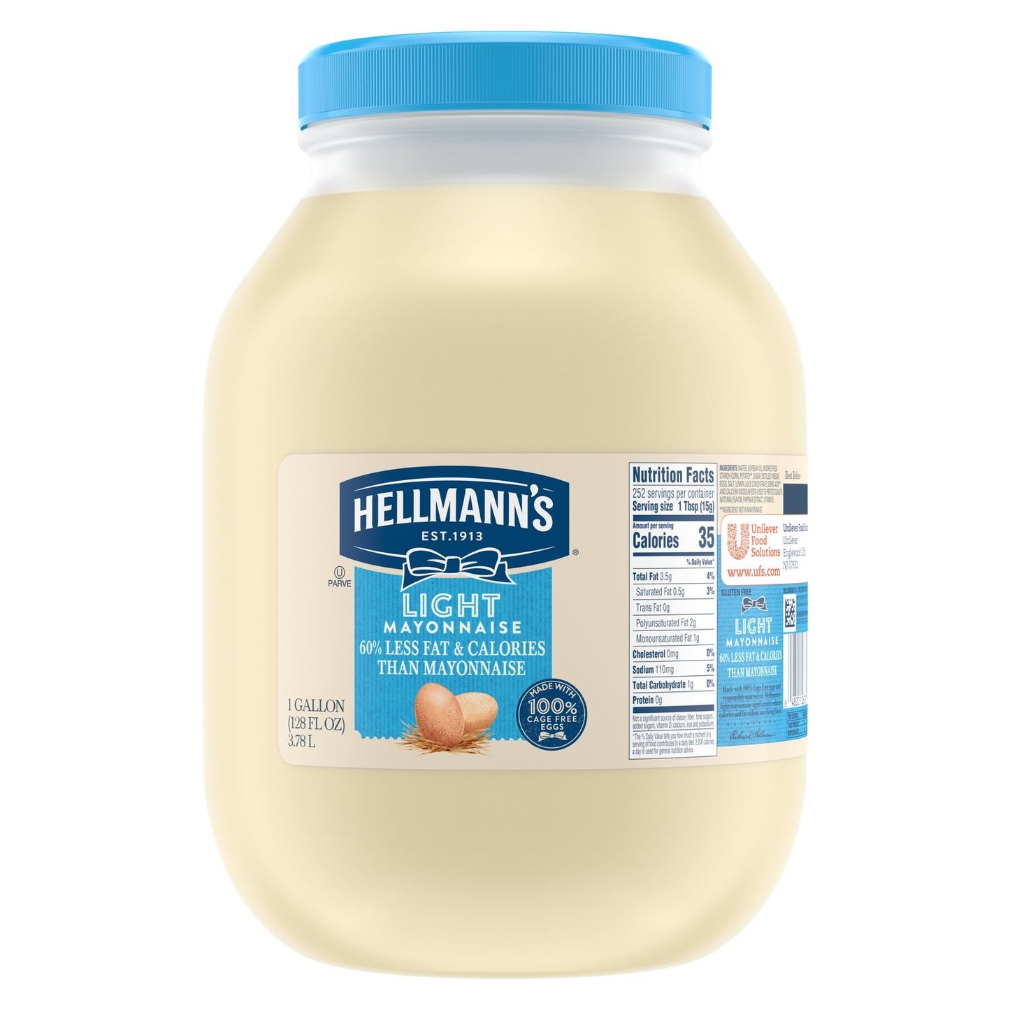 Hellmann's Mayo Light Ga 1 Gallon - 4 Per Case.