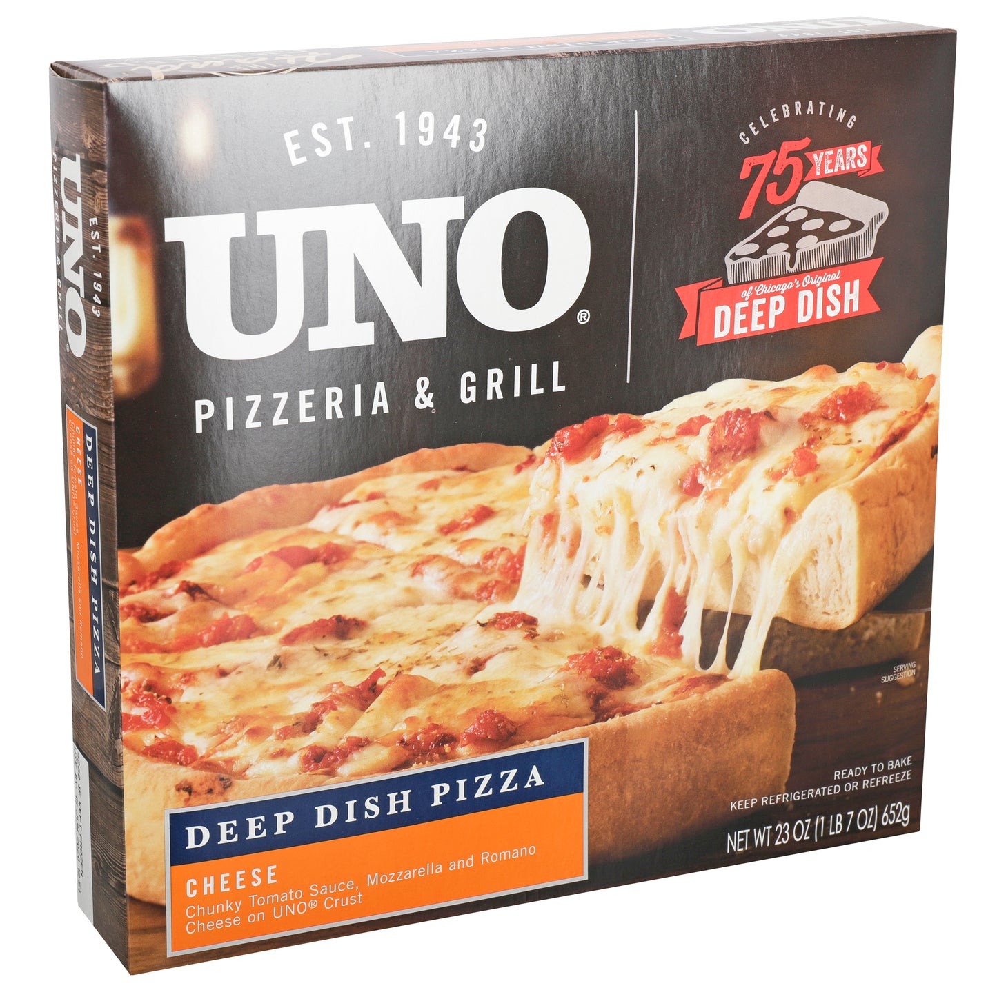 Uno Foods Inc 9" Deep Dish Cheese Pizza 23 Ounce Size - 6 Per Case.