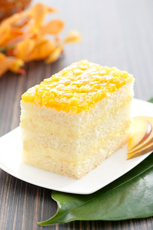 The Original Cakerie Layer (2"x6") Mango Mousse Cake Uncut 178 Ounce Size - 2 Per Case.