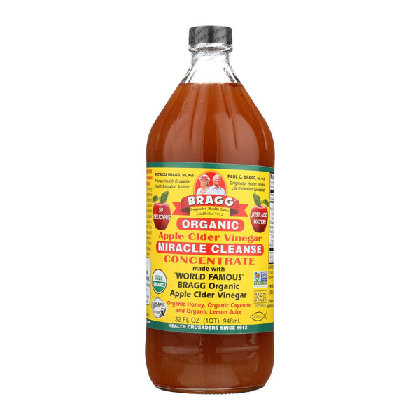 Bragg - Organic Apple Cider Vinegar - Miracle Cleanser Concentrate - Case of 12 - 32 fl Ounce