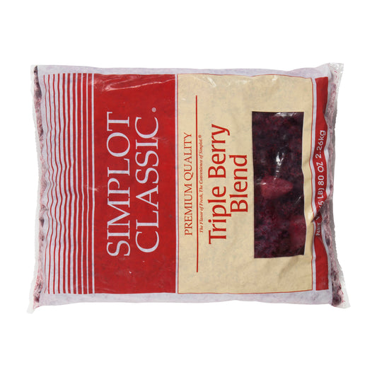 Simplot Simple Goodness Fruit Triple Berry Blend 5 Pound Each - 4 Per Case.