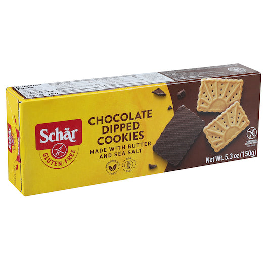 Schar Gluten Free Chocolate Dipped Cookies, 5.3 Ounces - 12 Per Case.