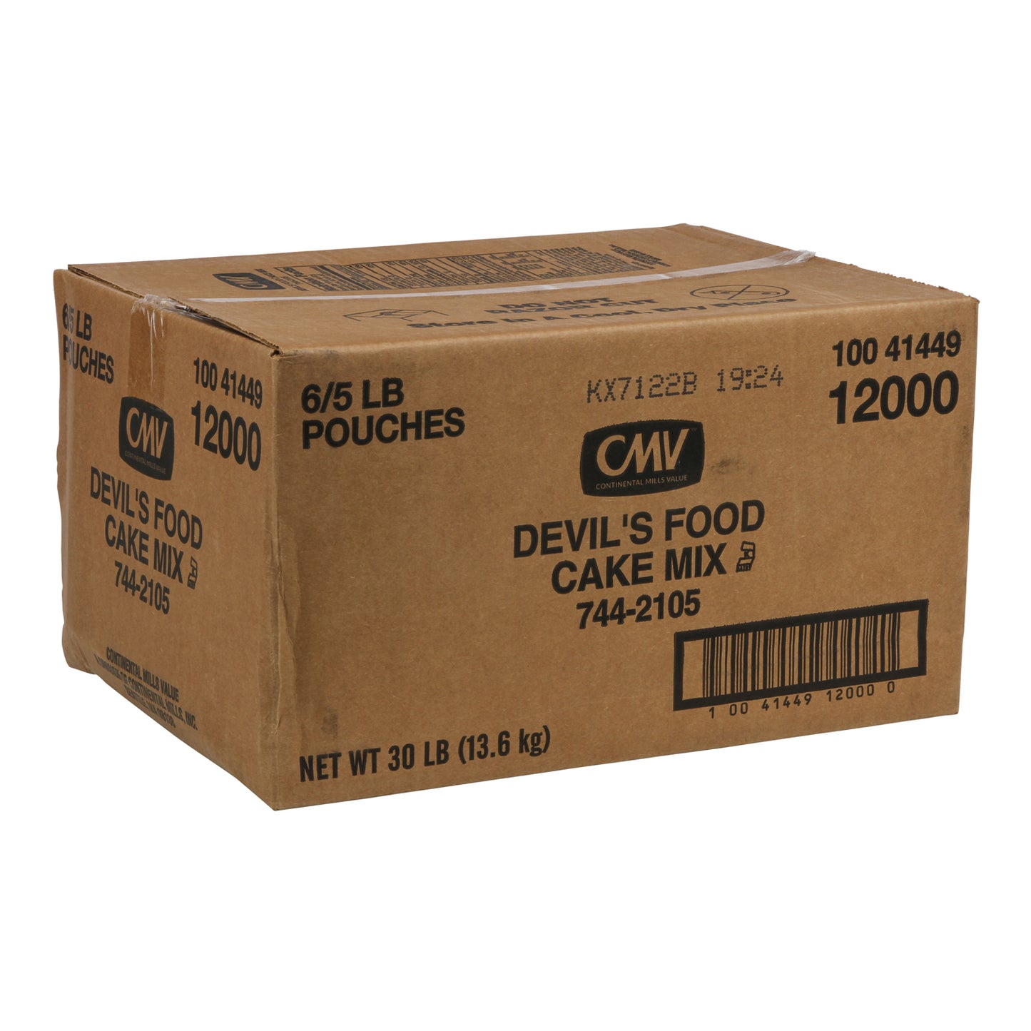 Continental Mills Value Devils Food Cake Mix 5 Pound Each - 6 Per Case.