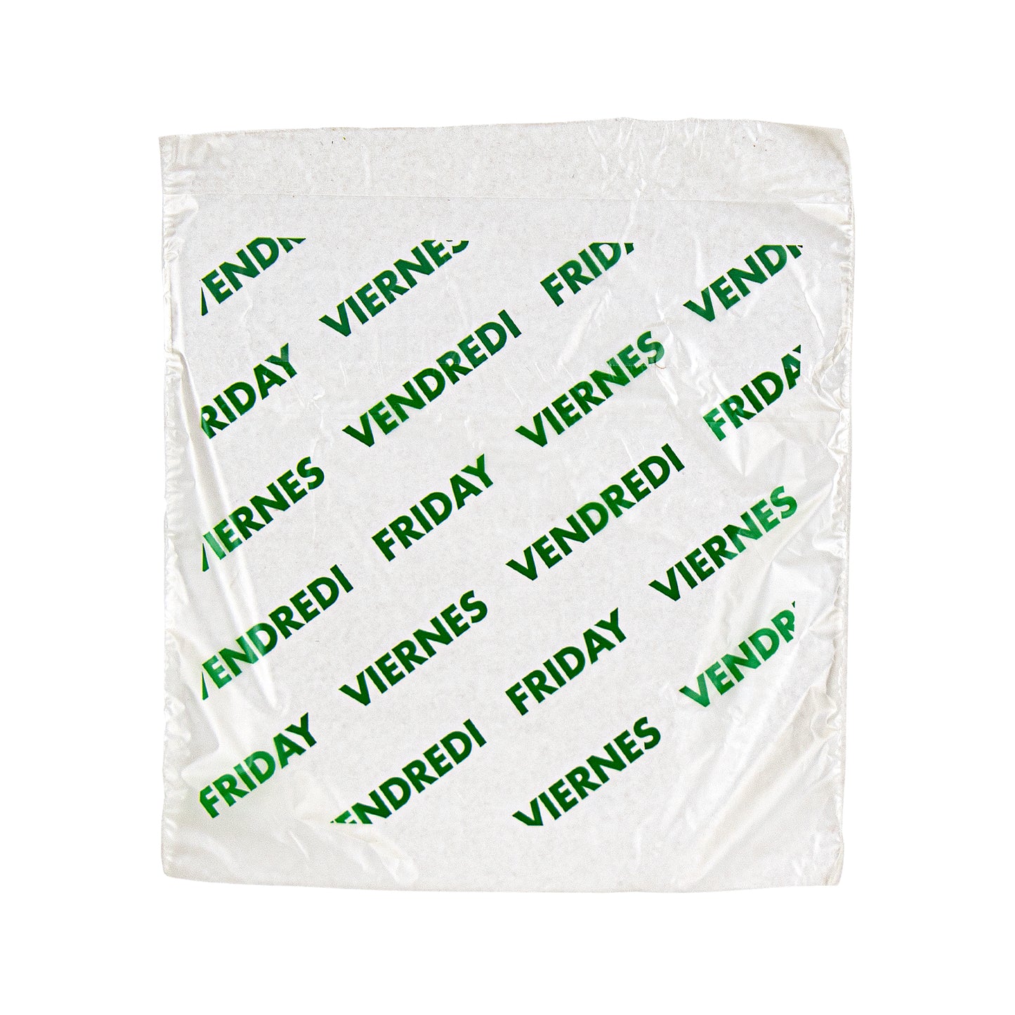 Bag High Density Saddle Preportion Bag Printed Friday Green 2000 Each - 1 Per Case.