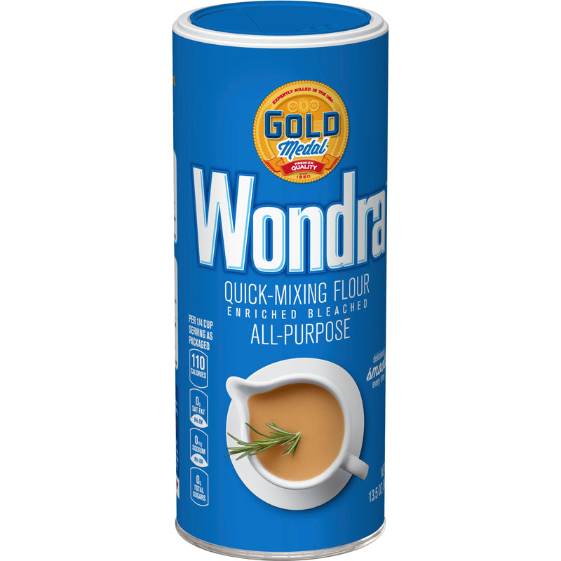 Gold Medal™ Wondra™ Flour All Purpose Quick Mixing Enriched Bleached 13.5 Ounce Size - 6 Per Case.