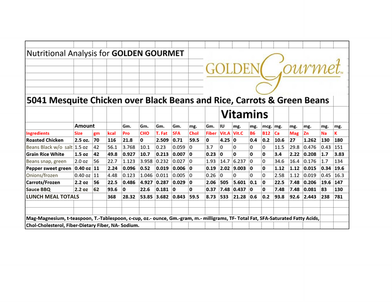 Mesquite Chicken Over A Rice Blend Mix Greenbeans Carrots 12 Ounce Size - 20 Per Case.