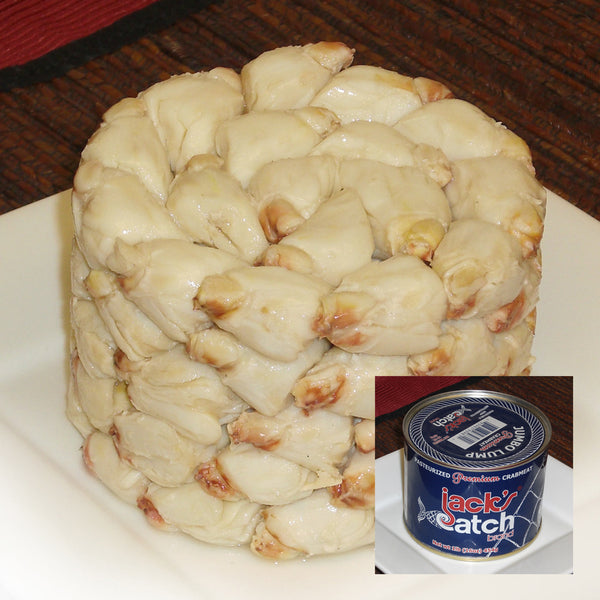 Jacks Catch Premium Crab Jumbo Lump Cans 1 Pound Each - 12 Per Case.