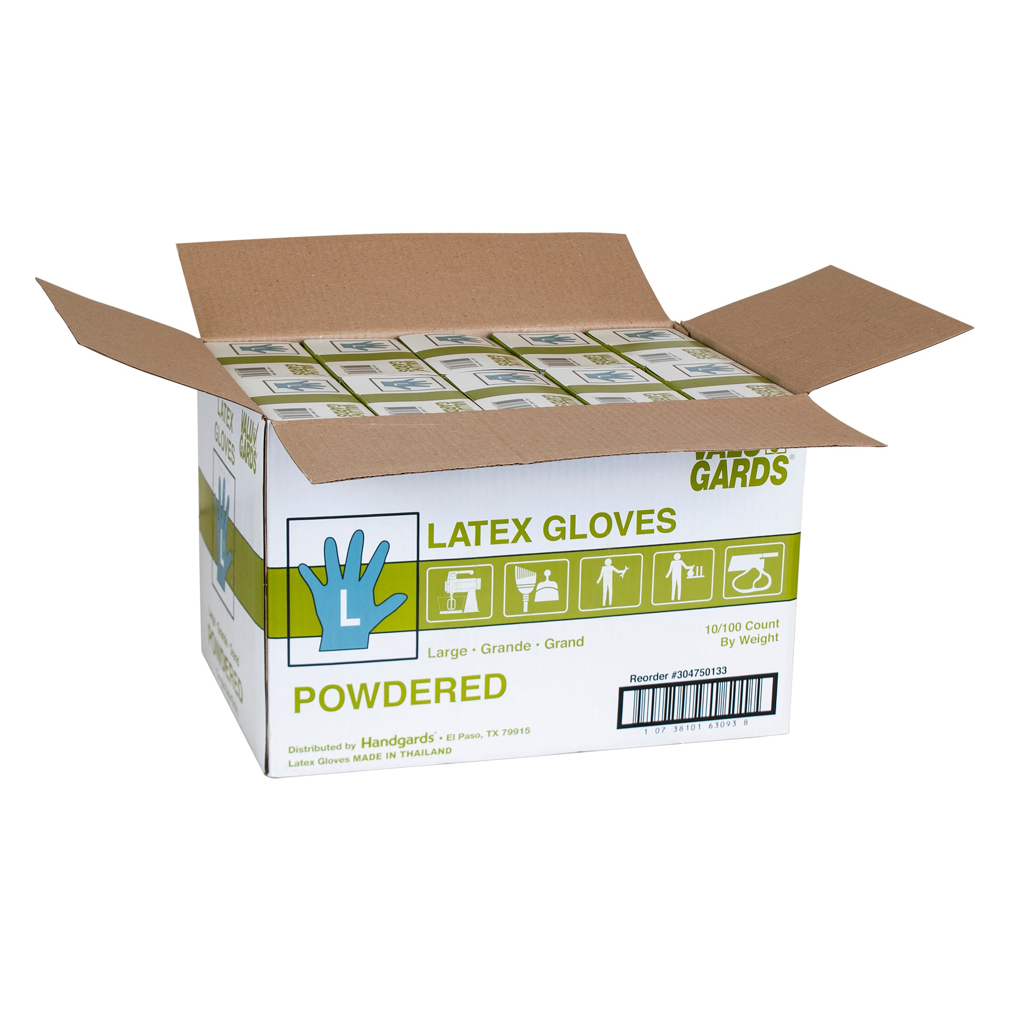 Glove Latex Valugard Powdered Large 100 Each - 10 Per Case.