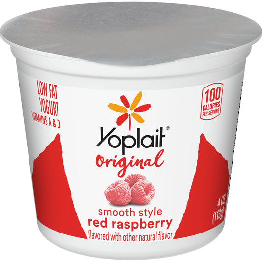 Yoplait® Original Yogurt Single Serve Variety Raspberry Peach 4 Ounce Size - 48 Per Case.