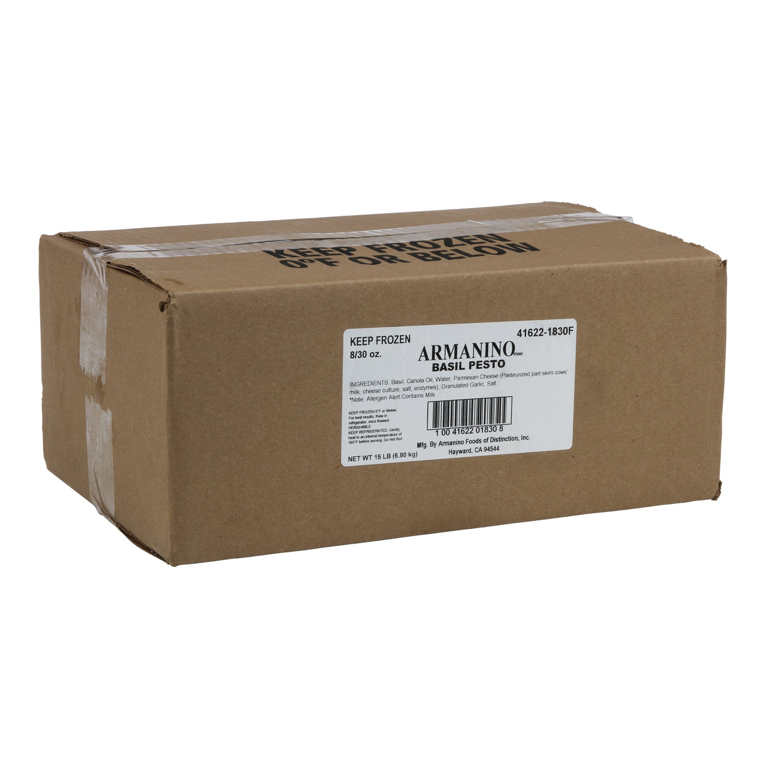 Basil Pesto Frozen (Pouches) 30 Ounce Size - 8 Per Case.