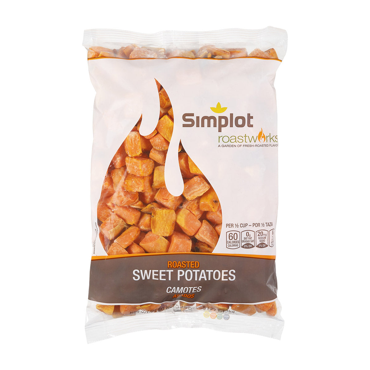 Simplot Roastworks Roasted Sweet Potatoes 2.5 Pound Each - 6 Per Case.