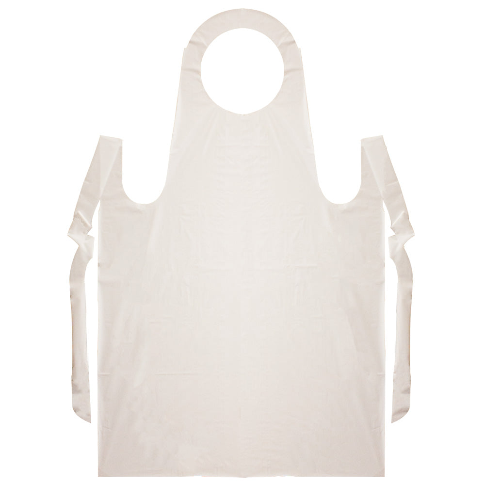 Neatgards Medium Duty Smooth White Poly Apron Ea 100 Each - 100 Per Case.