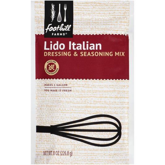 Foothill Farms Lido Italian Dressing & Seasoning Mix 8 Ounce Size - 12 Per Case.