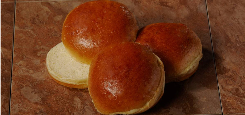 4" Brioche Hamburger Bun Slice Packs 2.5 Ounce Size - 120 Per Case.