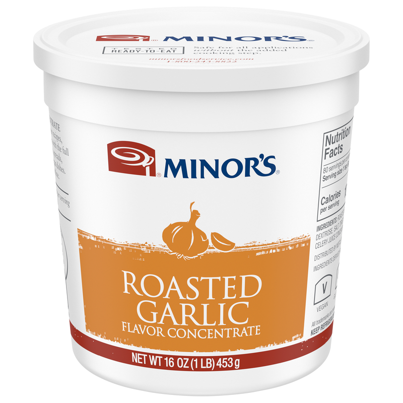 Minor's Roasted Garlic Flavor Concentrate Gluten Free 1 Pound Each - 6 Per Case.