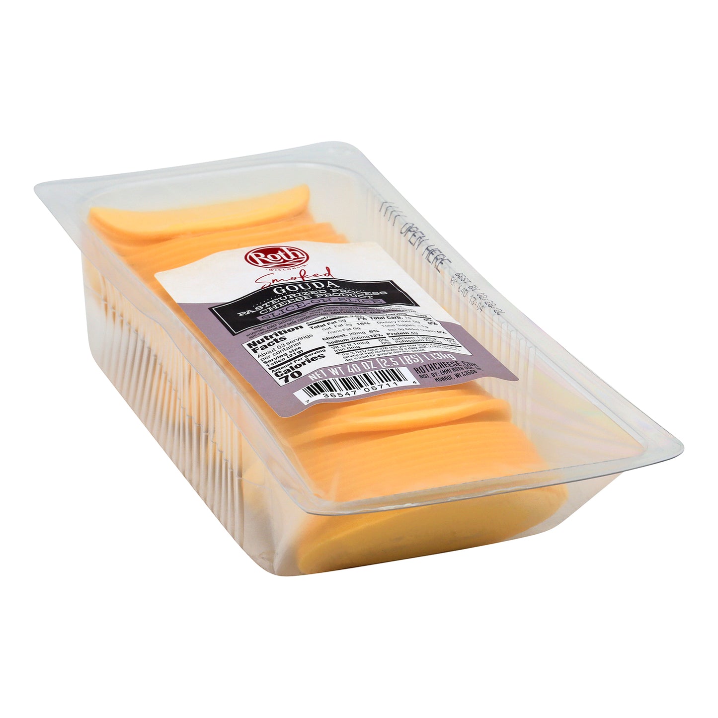 Cheese Sos Smoked Gouda Flavored Slices 2.5 Pound Each - 4 Per Case.