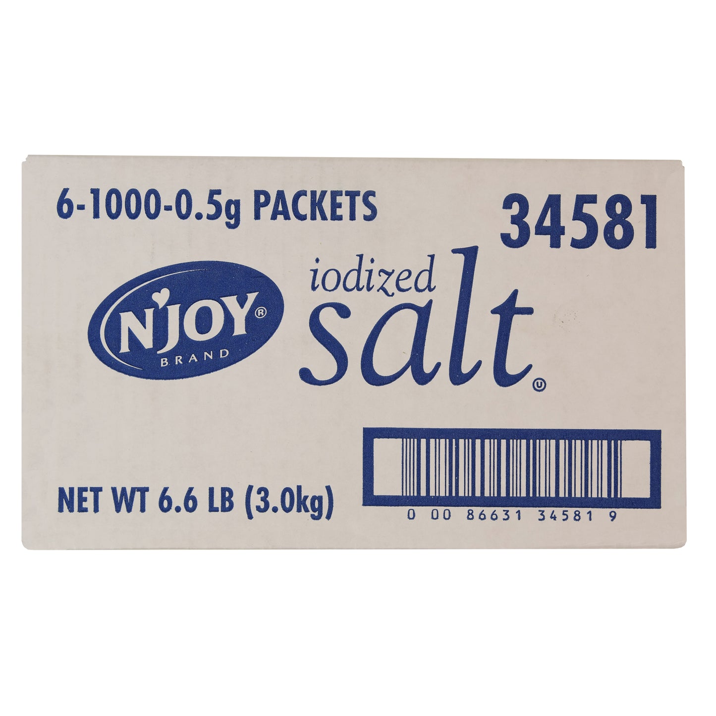 N'joy Salt Packets 0.5 Grams Each - 6000 Per Case.