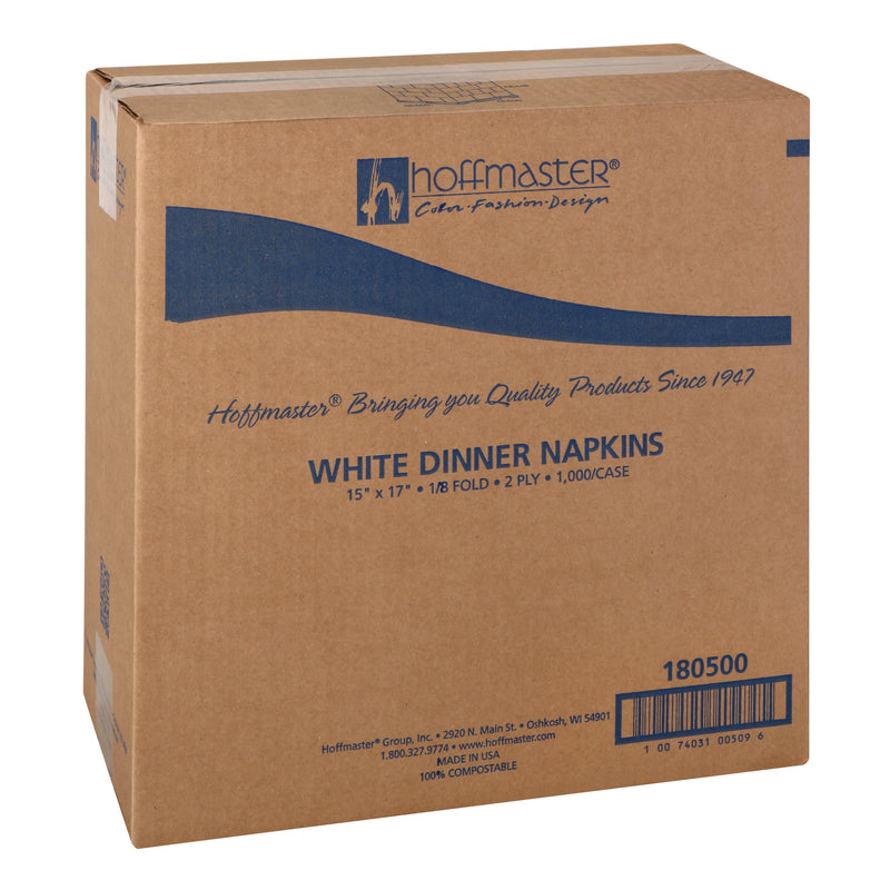 Napkin Dinner White Ply Fold Paper 125 Each - 8 Per Case.