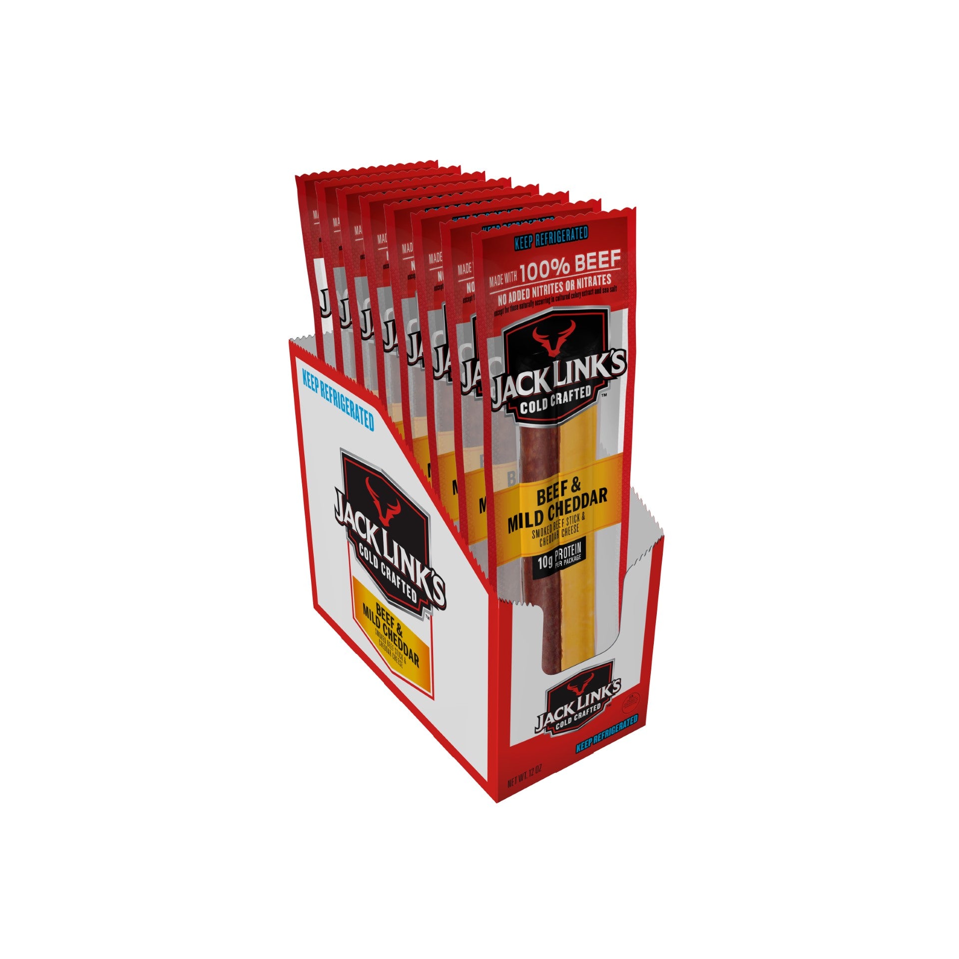 Jack Link's Original Beef & Cheddar Cheesesticks1.5 Ounce Size - 16 Per Case.