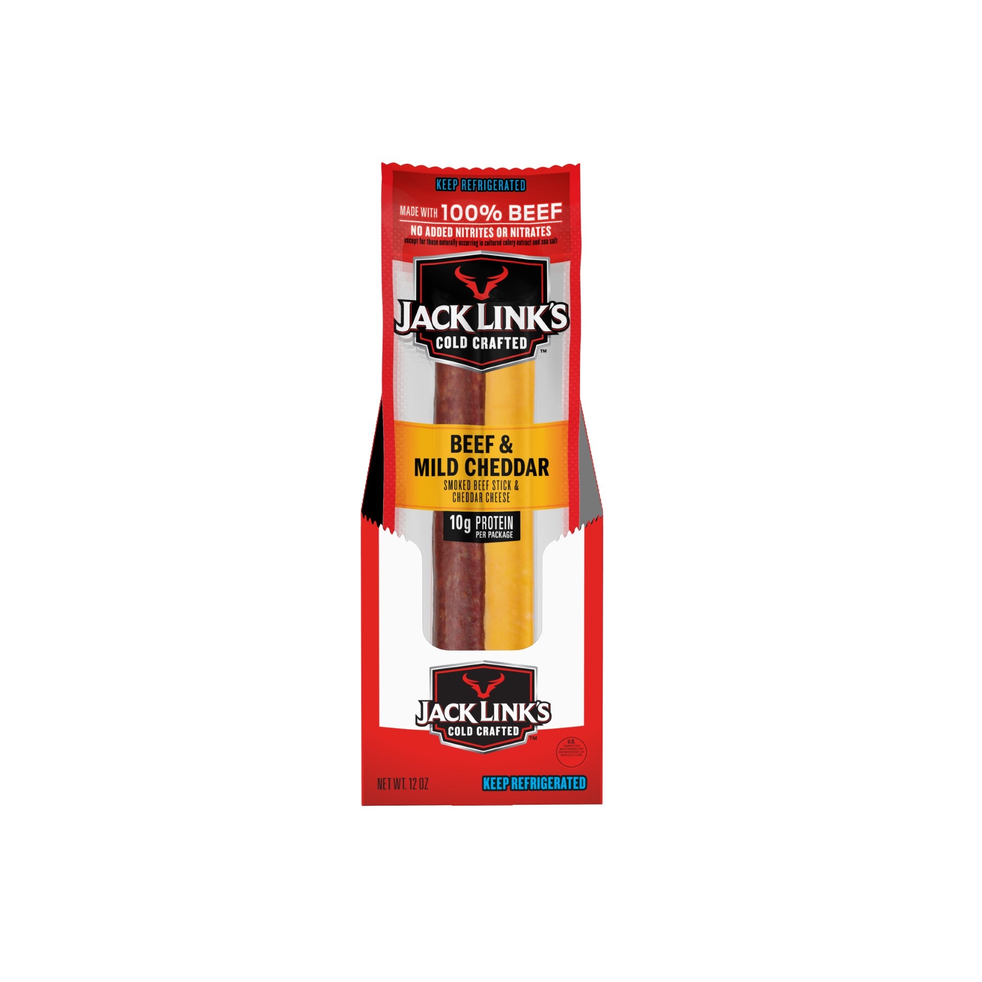Jack Link's Original Beef & Cheddar Cheesesticks1.5 Ounce Size - 16 Per Case.