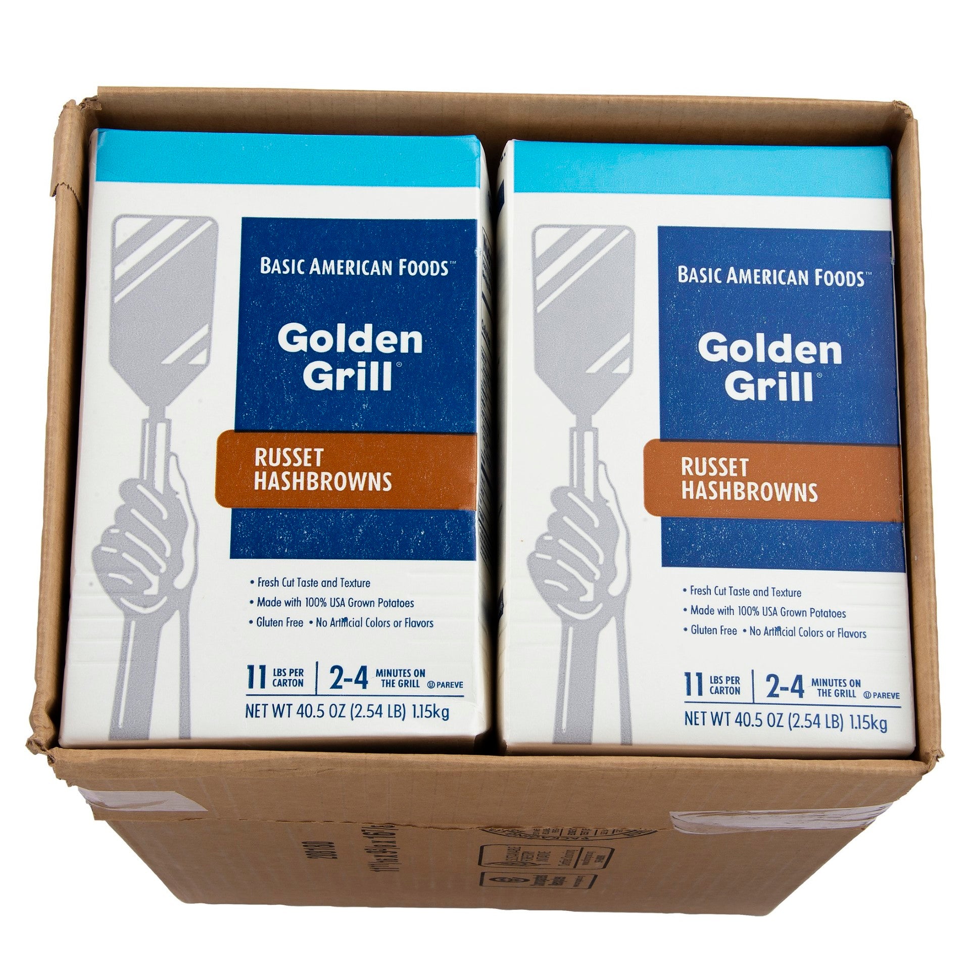 Golden Grill® Russet Hashbrowns Half Cup Servings Per Loose Shred Grills Fas 40.5 Ounce Size - 6 Per Case.
