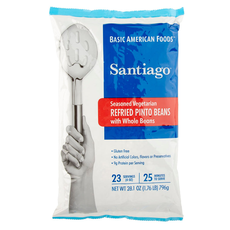 Santiago® Seasoned Vegetarian Refried Pintobeans Servings Per Conveni 28.1 Ounce Size - 6 Per Case.