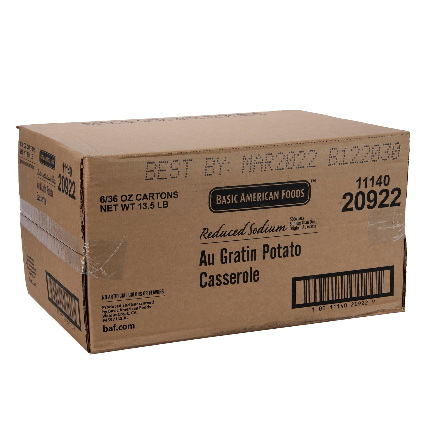 Baf Au Gratin Potato Casserole Reduced Sodium Complete Kit With Sauce One Pan Convenience 2.25 Pound Each - 6 Per Case.