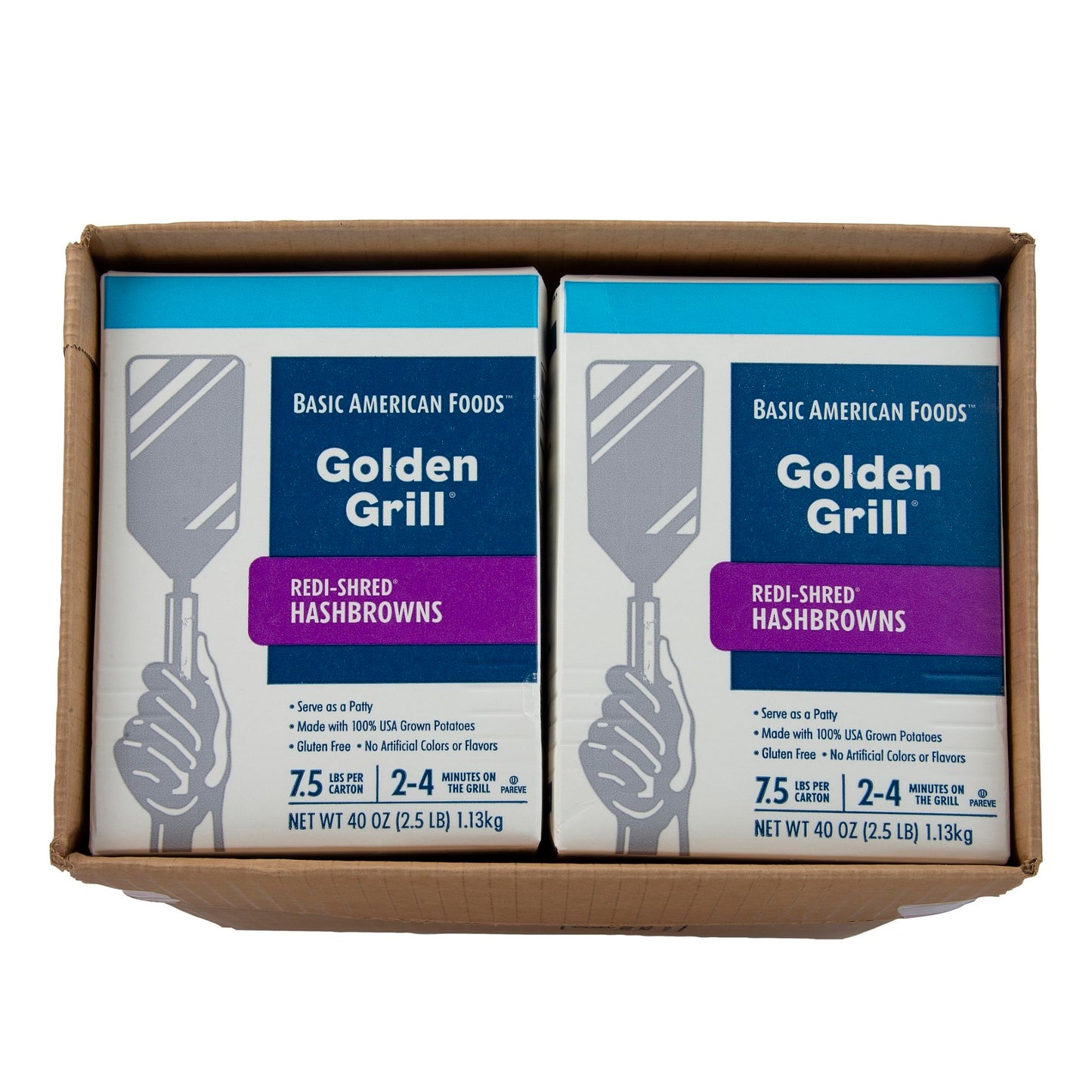 Golden Grill® Redi Shred® Hashbrowns Lowsodium Half Cup Servings Per Patt 2.5 Pound Each - 6 Per Case.