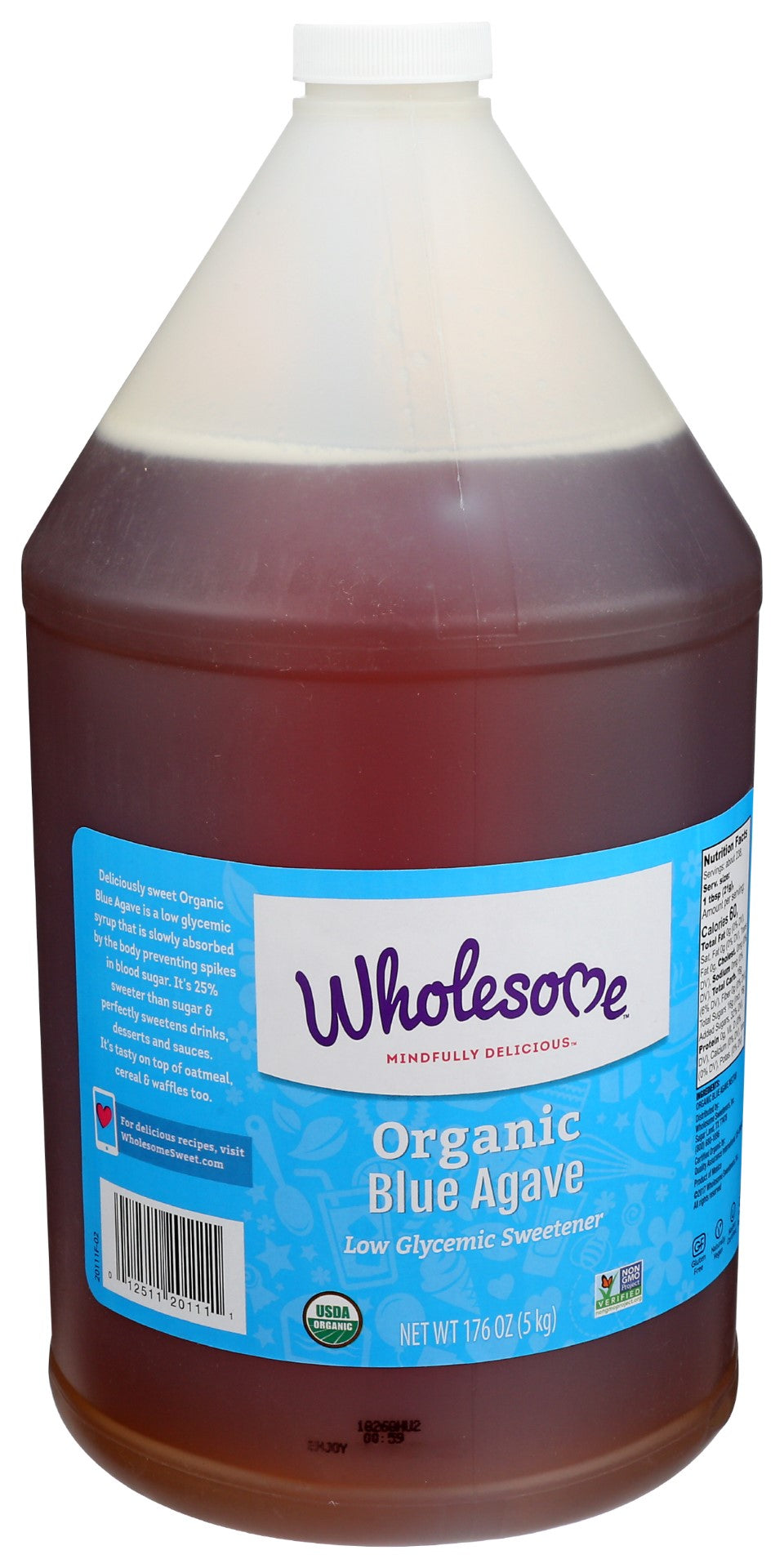 Wholesome Sweeteners Fair Trade Organic Blue Agave Jug 176 Ounce Size - 2 Per Case.