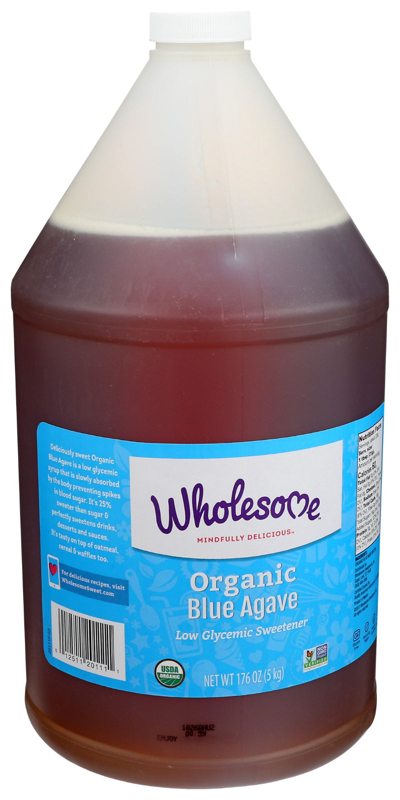 Wholesome Sweeteners Fair Trade Organic Blue Agave Jug 176 Ounce Size - 2 Per Case.