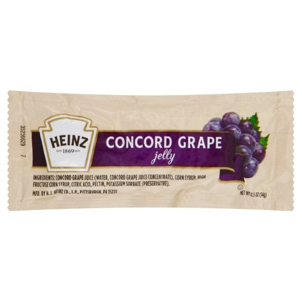 HEINZ Single Serve Grape Jelly 0.5 Ounce Packets 200 Per Case