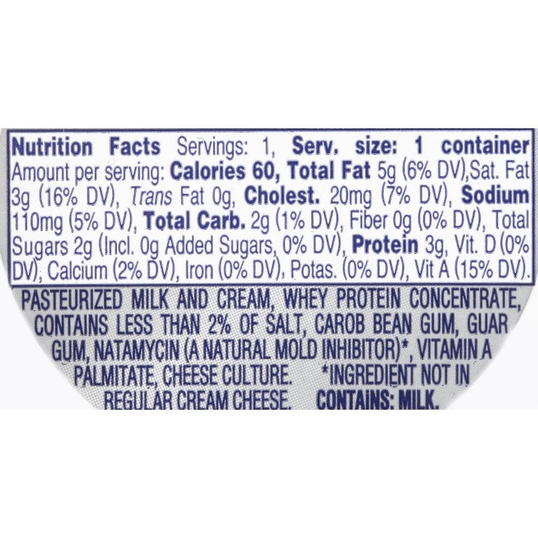 PHILADELPHIA Reduced Fat Cream Cheese Spread 1 Ounce Cup 100 Per Case