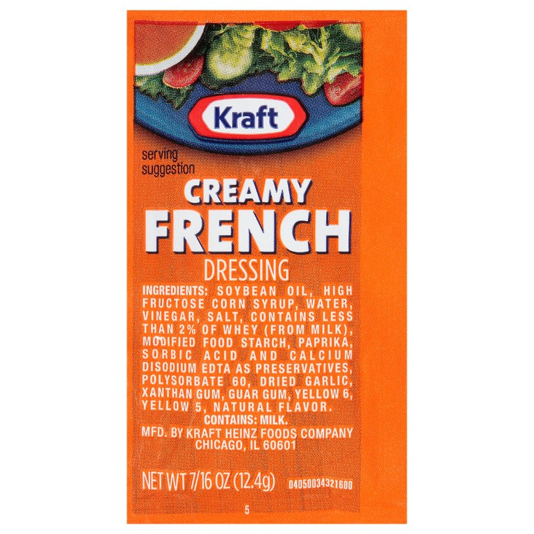 KRAFT Single Serve Creamy French Salad Dressing 0.4375 Ounce Packets 200 Per Case