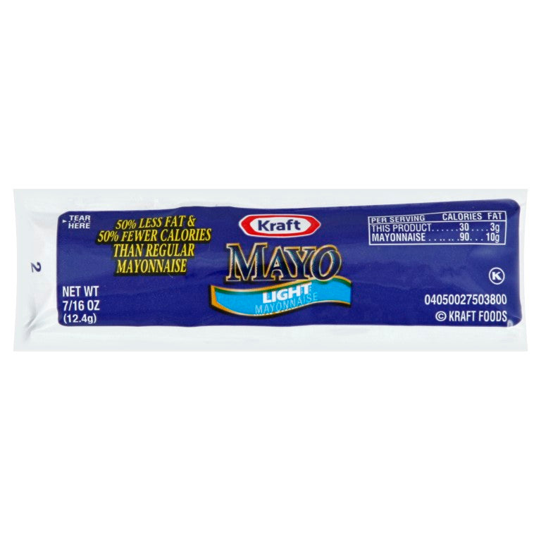 KRAFT Single Serve Light Mayo 0.44 Ounce Packets 200 Per Case