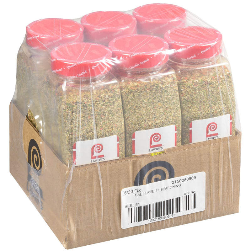 Lawry's Salt Free Seasoning 20 Ounce Size - 6 Per Case.