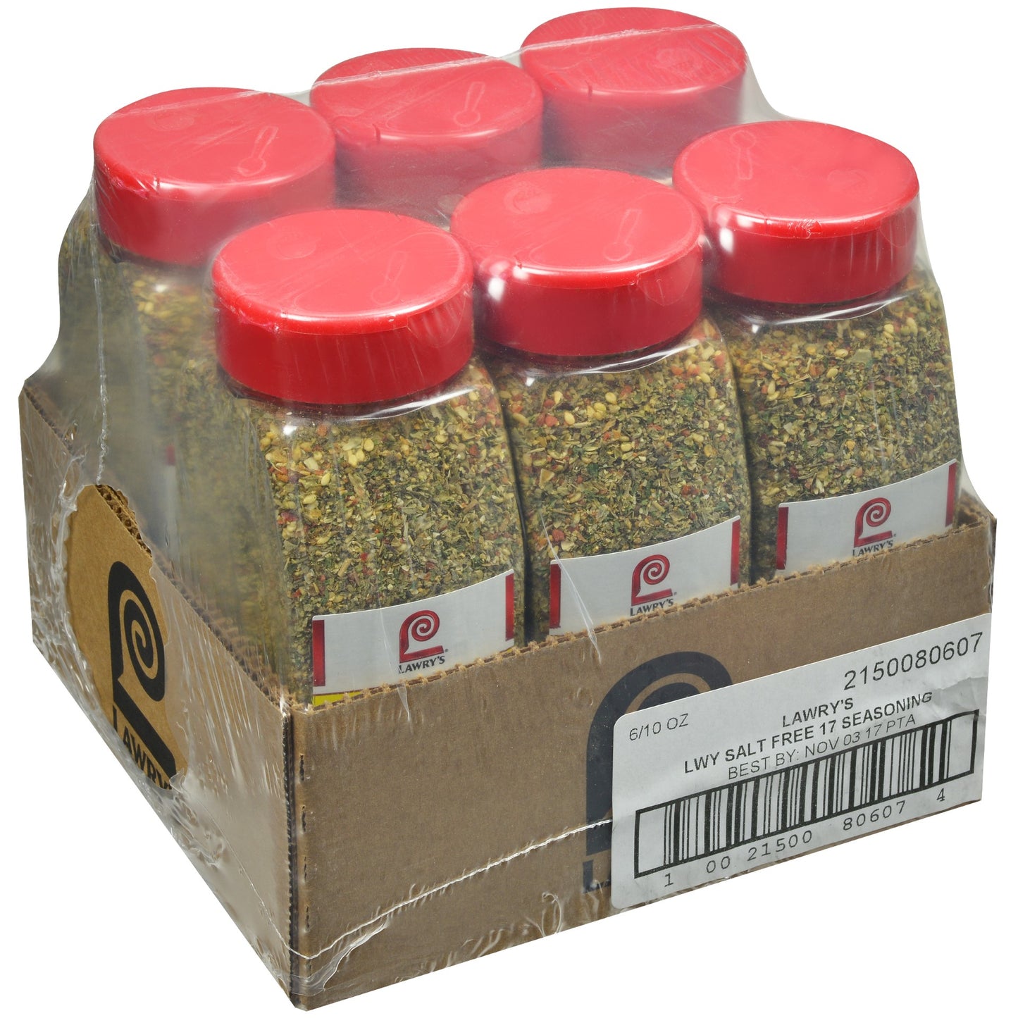 Lawry's Salt Free Seasoning 10 Ounce Size - 6 Per Case.