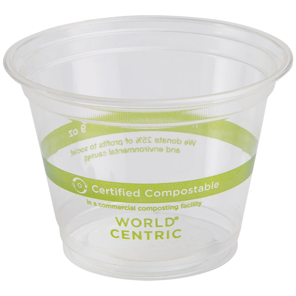 Clear Squat Cups Ingeo Compostable 1000 Each - 1 Per Case.