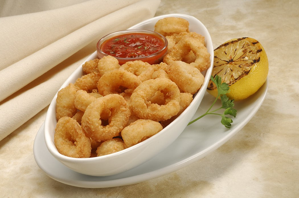 Tampa Maid Dipt'n Dusted Breaded Calamari Rings 2 Pound Each - 6 Per Case.