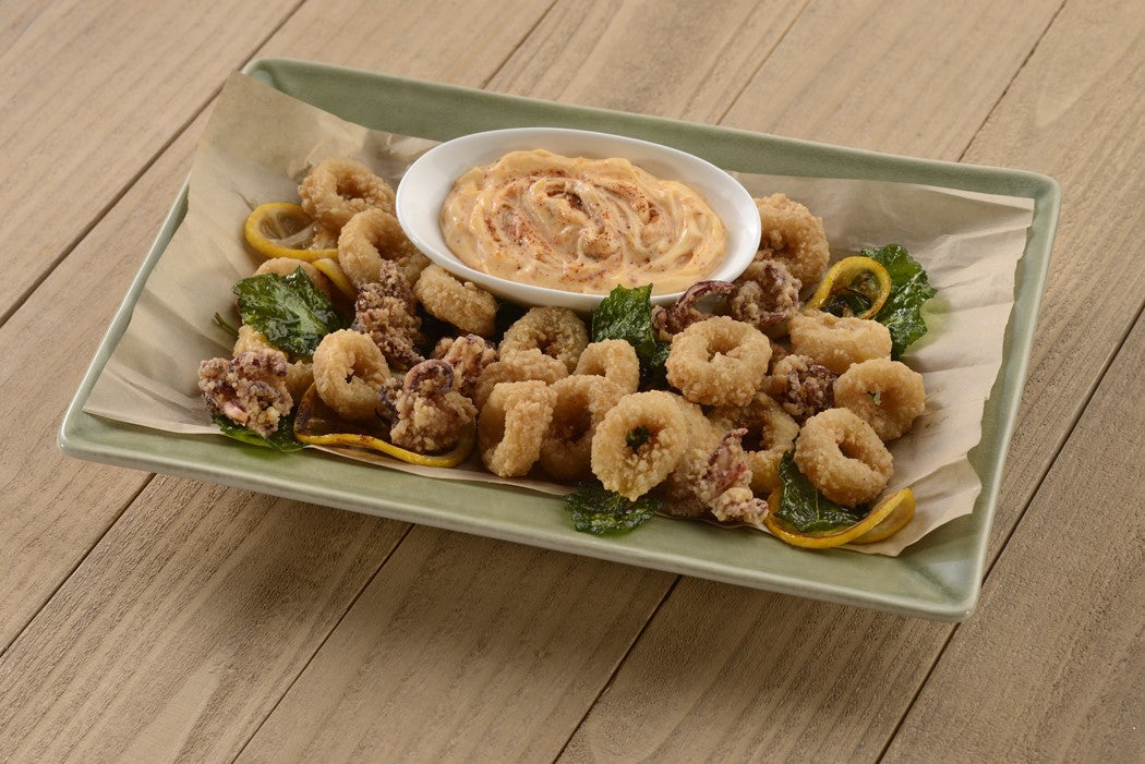 Tampa Maid Dipt'n Dusted Calamari Rings & Tentacles 2 Pound Each - 6 Per Case.