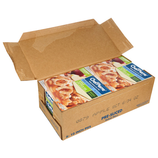 Chef Pierre Apple Lattice Pre-Sliced 8 Slices 10" Pie 2.125 Pound Each - 6 Per Case.