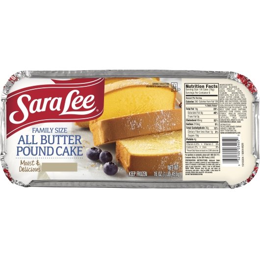 Sara Lee Vanilla Pound Cake Family Thaw N Serve 1 Pound Each - 12 Per Case.