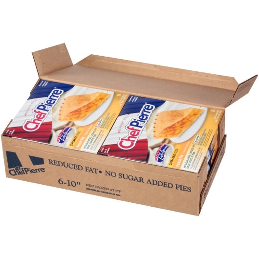 Chef Pierre Hi-Pie Traditional Peach Unbaked No Sugar Added Reduced Fat 10" Pie 2.875 Pound Each - 6 Per Case.