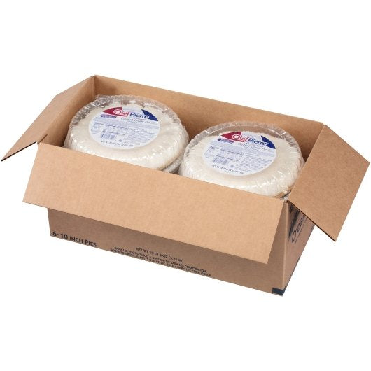Chef Pierre No Sugar Added Coconut Cream 10" Pie 1.75 Pound Each - 6 Per Case.