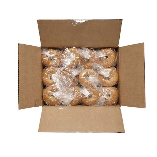 Bimbo Bakehouse Thaw 'N' Serve Sliced Plain Bagel 6 Count Packs - 12 Per Case.