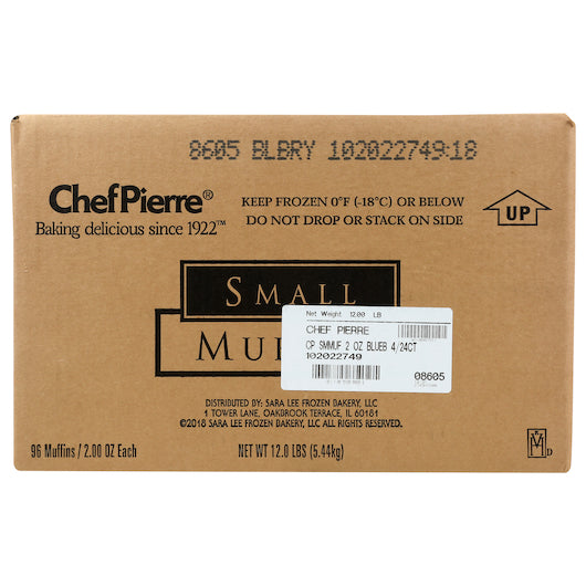 Chef Pierre Blueberry Small Muffins 3 Pound Each - 4 Per Case.