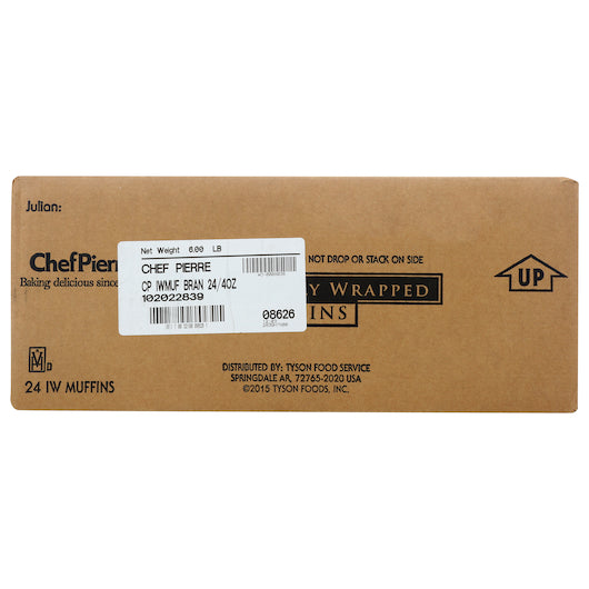 Chef Pierre Bran Individually Wrapped Muffin, 4 Ounce Size - 24 Per Case.
