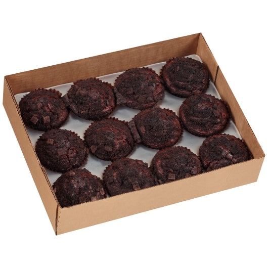 Chef Pierre Double Chocolate Chunk Large Muffins 3 Pound Each - 4 Per Case.